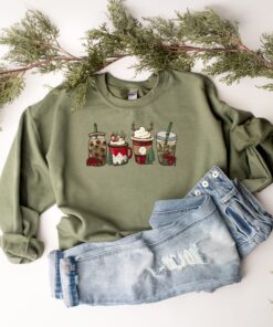 vintage christmas sweatshirt for coffee lovers featuring camping and winter themes 18tdd scaled