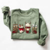 vintage christmas sweatshirt for coffee lovers featuring camping and winter themes 32msw