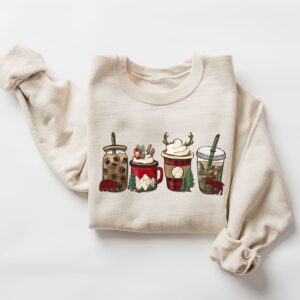 vintage christmas sweatshirt for coffee lovers featuring camping and winter themes fvgpr