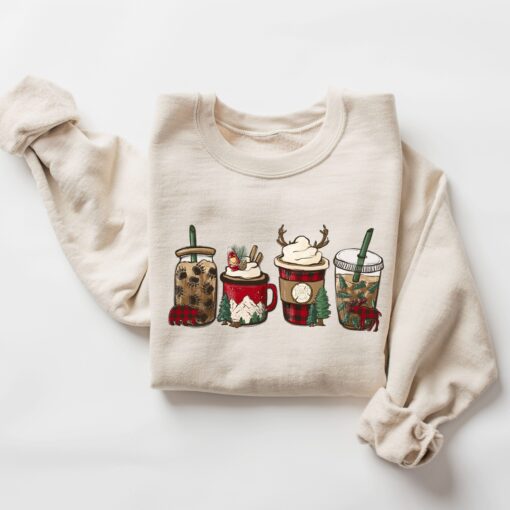 vintage christmas sweatshirt for coffee lovers featuring camping and winter themes fvgpr scaled