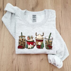 vintage christmas sweatshirt for coffee lovers featuring camping and winter themes nmnpp