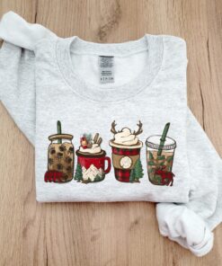 vintage christmas sweatshirt for coffee lovers featuring camping and winter themes nmnpp scaled