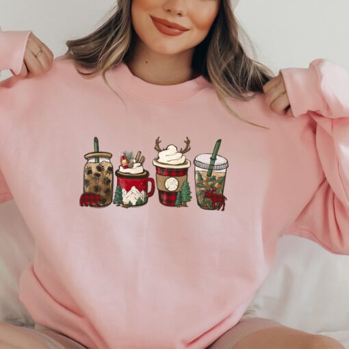 vintage christmas sweatshirt for coffee lovers featuring camping and winter themes pmjom scaled