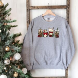 vintage christmas sweatshirt for coffee lovers featuring camping and winter themes ubzoj