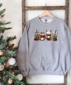 vintage christmas sweatshirt for coffee lovers featuring camping and winter themes ubzoj scaled