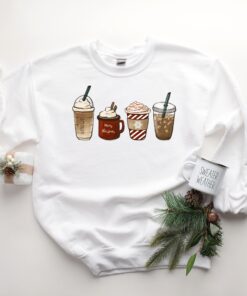 vintage christmas sweatshirt for coffee lovers featuring snowman and latte design ideal for winter wear hhy1g scaled