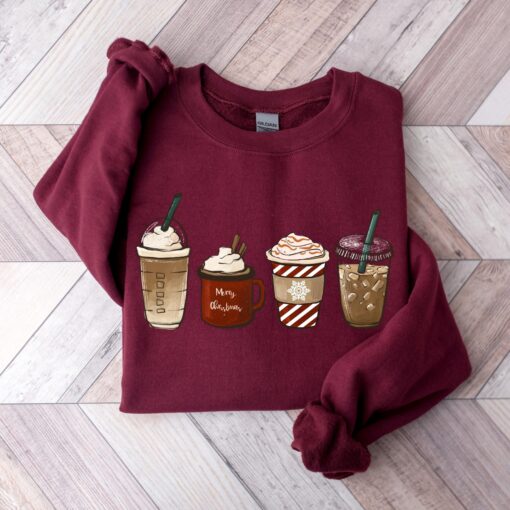 vintage christmas sweatshirt for coffee lovers featuring snowman and latte design ideal for winter wear uv5kl scaled