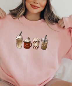 vintage christmas sweatshirt for coffee lovers featuring snowman design and winter latte theme fg2aj scaled