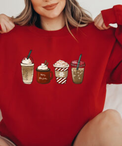 vintage christmas sweatshirt for coffee lovers featuring snowman design and winter latte theme jxwpc scaled