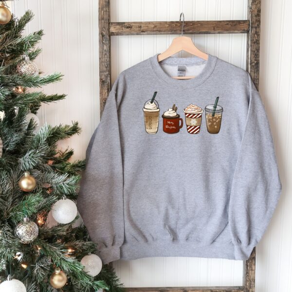 vintage christmas sweatshirt for coffee lovers featuring snowman design and winter latte theme szxwb scaled