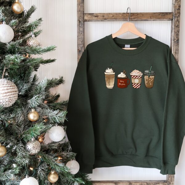 vintage christmas sweatshirt for coffee lovers featuring snowman design and winter latte theme ucsg2 scaled