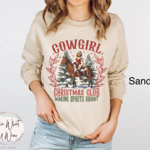 vintage christmas sweatshirt for cowgirls oversized western holiday shirt with festive design country christmas apparel kigqn