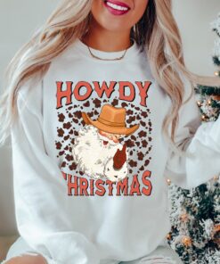 vintage christmas sweatshirt for cowgirls pink western santa design retro texas style holiday shirt rjsi2