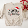 vintage christmas sweatshirt for december birthdays featuring santa design ideal for holiday celebrations and birthday parties hqjbd