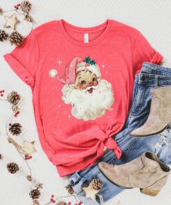 vintage christmas sweatshirt for families in pink matching holiday sweater with santa design for festive celebrations thjs3 scaled