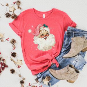 vintage christmas sweatshirt for families in pink matching holiday sweater with santa design for festive celebrations thjs3 scaled