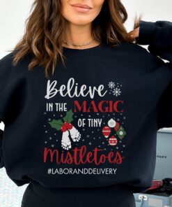 vintage christmas sweatshirt for labor and delivery nurses funny mistletoe design for nicu and obgyn professionals 9nmyo scaled