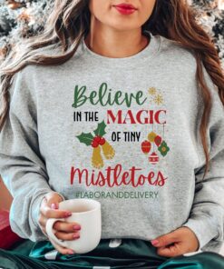 vintage christmas sweatshirt for labor and delivery nurses funny mistletoe design for nicu and obgyn professionals aabk0 scaled