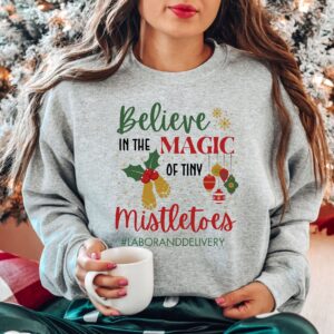 vintage christmas sweatshirt for labor and delivery nurses funny mistletoe design for nicu and obgyn professionals aabk0 scaled