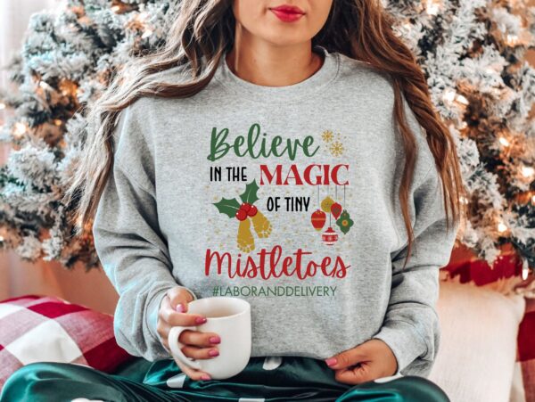 vintage christmas sweatshirt for labor and delivery nurses funny mistletoe design for nicu and obgyn professionals aabk0 scaled