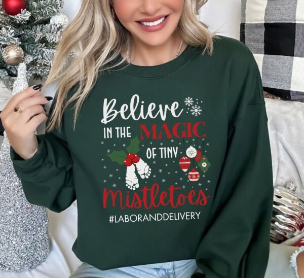 vintage christmas sweatshirt for labor and delivery nurses funny mistletoe design for nicu and obgyn professionals wgy1s