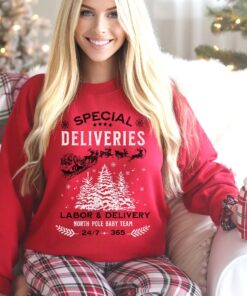 vintage christmas sweatshirt for labor and delivery nurses special deliveries design nicu nurse shirt for mother baby care 82qsw