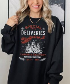 vintage christmas sweatshirt for labor and delivery nurses special deliveries design nicu nurse shirt for mother baby care zfqqo