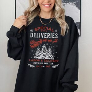 vintage christmas sweatshirt for labor and delivery nurses special deliveries design nicu nurse shirt for mother baby care zfqqo