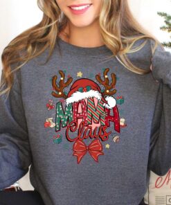 vintage christmas sweatshirt for mama claus with merry design and comfortable fit for holiday celebrations 2bxvr