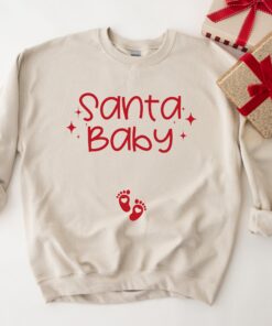 vintage christmas sweatshirt for maternity announcement with santa baby design ideal for winter pregnancy reveals and holiday celebrations 0jw87