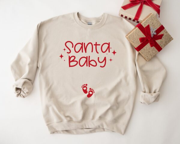 vintage christmas sweatshirt for maternity announcement with santa baby design ideal for winter pregnancy reveals and holiday celebrations 0jw87