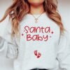 vintage christmas sweatshirt for maternity announcement with santa baby design ideal for winter pregnancy reveals and holiday celebrations ittje