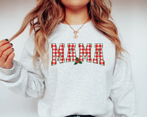 vintage christmas sweatshirt for moms mama claus crewneck funny holiday design for comfortable wear ctf96