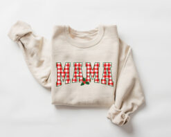 vintage christmas sweatshirt for moms mama claus crewneck funny holiday design for comfortable wear d1uza