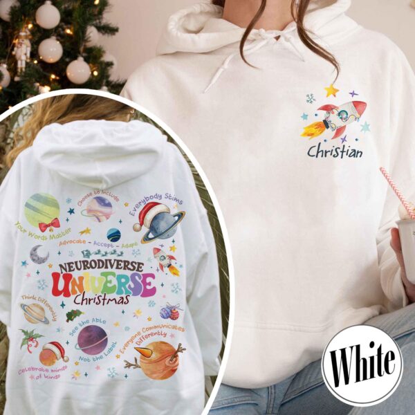 vintage christmas sweatshirt for neurodiversity awareness featuring space design and autism support for teachers and community