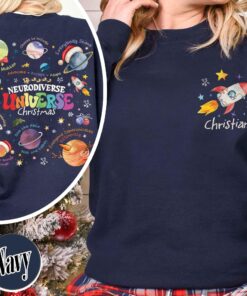 vintage christmas sweatshirt for neurodiversity awareness featuring space design and autism support for teachers and community vjdbl