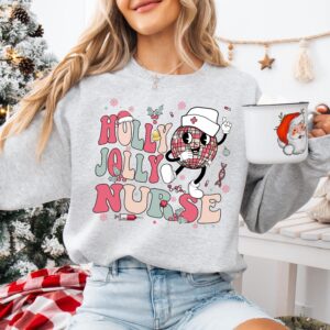 vintage christmas sweatshirt for nurses holly jolly design comfortable rn hoodie for nursing school and holiday celebrations yiiqr