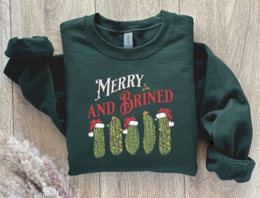 vintage christmas sweatshirt for pickle lovers featuring retro pickles design ideal for holiday parties and festive gatherings ylyeg scaled