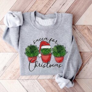 vintage christmas sweatshirt for plant lovers featuring succulent design for gardener holiday outfits and festive celebrations tgyh9 scaled