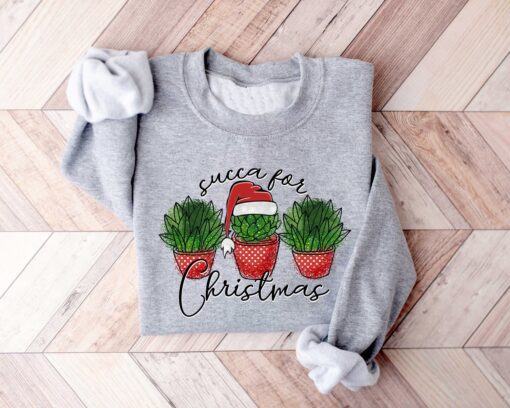 vintage christmas sweatshirt for plant lovers featuring succulent design for gardener holiday outfits and festive celebrations tgyh9 scaled