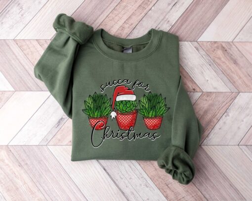 vintage christmas sweatshirt for plant lovers featuring succulent design for gardener holiday outfits and festive celebrations ynydv scaled