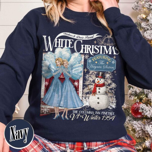 vintage christmas sweatshirt for sisters featuring columbia inn design inspired by white christmas movie 1954 perfect for holiday gatherings eicom