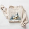 vintage christmas sweatshirt for winter cabin style featuring let it snow design and pine tree loungewear for camping comfort 88lch