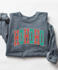 vintage christmas sweatshirt for women ho ho ho crewneck in retro varsity style with comfortable fit and holiday spirit 6mkag