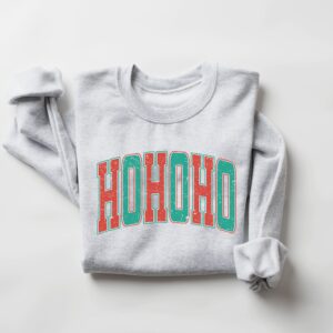 vintage christmas sweatshirt for women ho ho ho crewneck in retro varsity style with comfortable fit and holiday spirit hfjyy