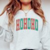 vintage christmas sweatshirt for women ho ho ho crewneck in retro varsity style with comfortable fit and holiday spirit ibiju
