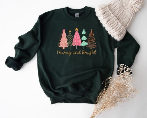 vintage christmas sweatshirt for women merry and bright crewneck with festive design for holiday apparel and xmas celebrations 8j1fw