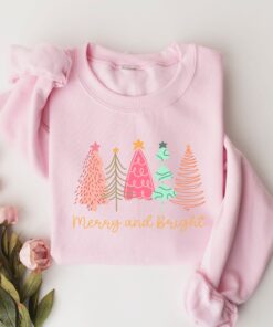 vintage christmas sweatshirt for women merry and bright crewneck with festive design for holiday apparel and xmas celebrations guy24