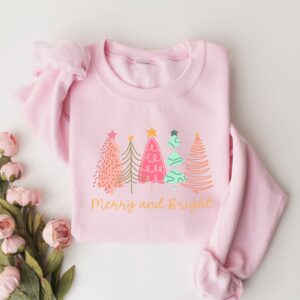 vintage christmas sweatshirt for women merry and bright crewneck with festive design for holiday apparel and xmas celebrations guy24