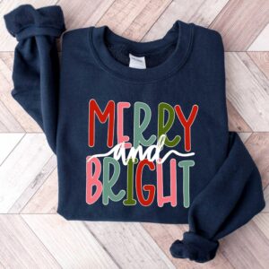 vintage christmas sweatshirt for women merry and bright design for family gatherings and holiday celebrations wrb51 scaled